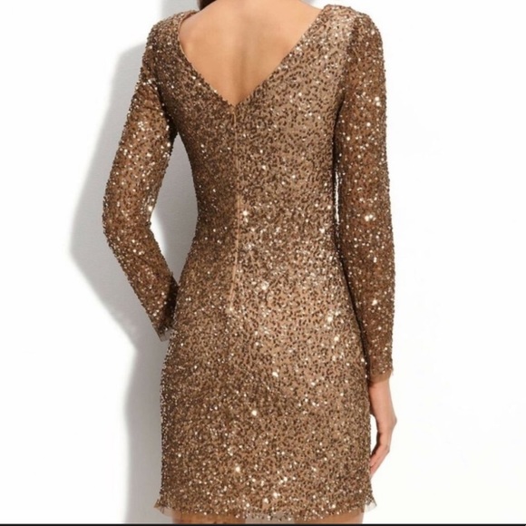 ADRIANNA PAPELL Sequin Sheath Cocktail Midi Dress Size 8 - Picture 4 of 10
